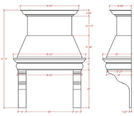 B.2106 range hoods specifications